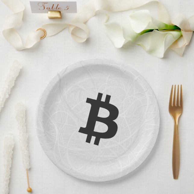 Bitcoin Neuron Weiß Pappteller (Hochzeit)