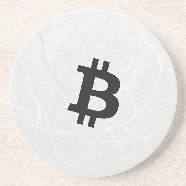 Bitcoin-Neuron White Getränkeuntersetzer (Vorne)