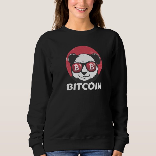 Bitcoin Niedlich Crypto Panda Sun Brillen Retro Sweatshirt (Vorderseite)