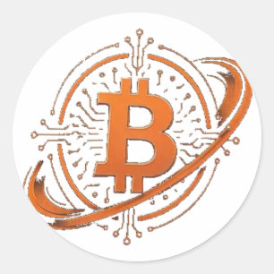 Bitcoin-Orbital-Schaltkreis-Siegel-Aufkleber Runder Aufkleber