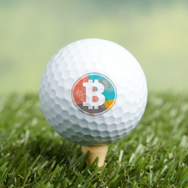 Bitcoin Pastel Pop Art Halbton-Logo Golfball (Insitu T-Shirt)
