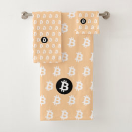 Bitcoin Pfirsich Badhandtuch Set