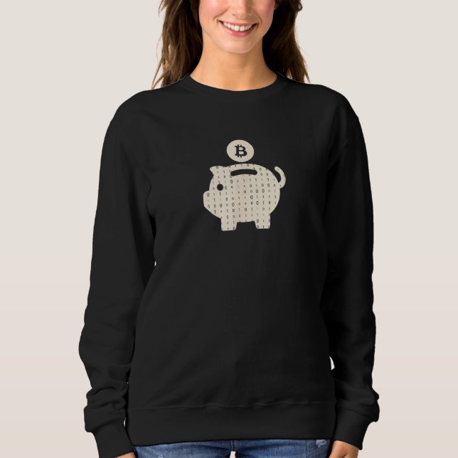 Bitcoin Piggy Bank Design for Crypto Currency Love Sweatshirt (Vorderseite)