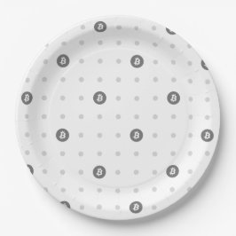 Bitcoin Polka Dot Paper Plate (Large)  Pappteller