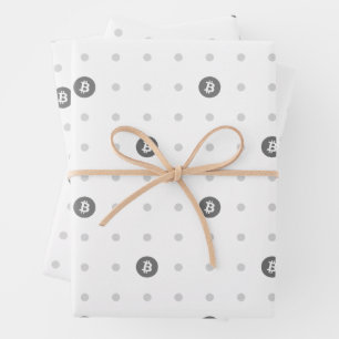 Bitcoin-Polka-Punkte-Geschenkpapierbögen Geschenkpapier Set