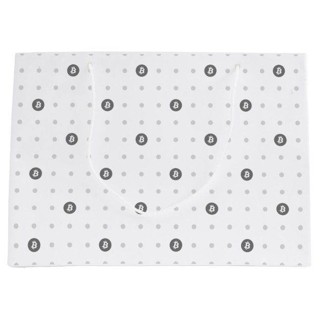 Bitcoin-Polka-Punkte-Geschenktasche (Groß) Große Geschenktüte (Vorderseite)