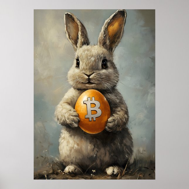 Bitcoin Rabbit Hole Crypto Wall Art Poster (Vorne)