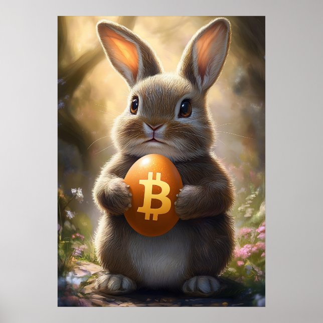 Bitcoin Rabbit Hole Osterei Poster (Vorne)