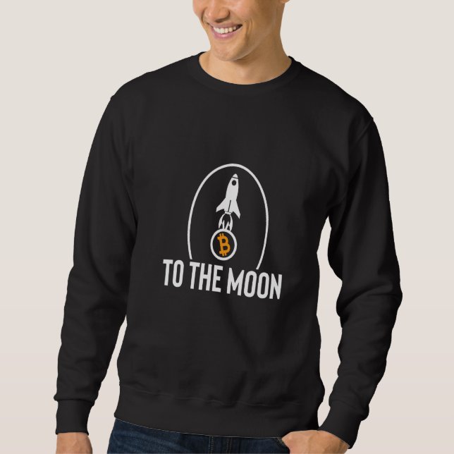 Bitcoin-Rakete zum Mond als Krypto-Trader-Krypto Sweatshirt (Vorderseite)