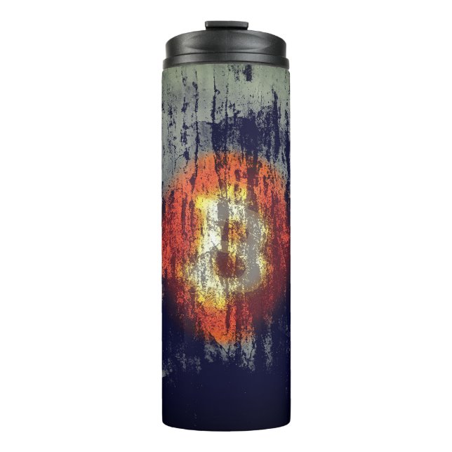 Bitcoin Resilient Art Thermosbecher (Vorderseite)
