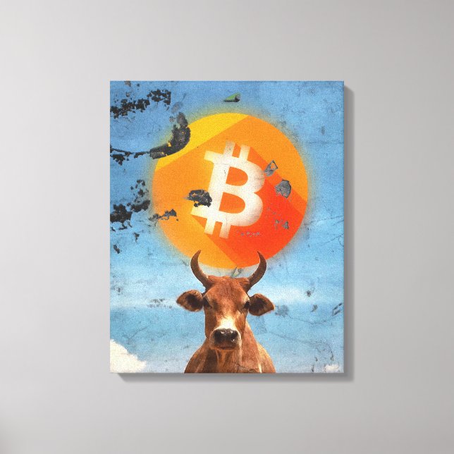 Bitcoin Resilient Bull (HD) Leinwanddruck (Vorderseite)