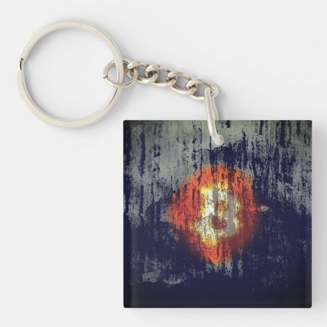 Bitcoin Resiliente Kunst Schlüsselanhänger (Vorderseite)