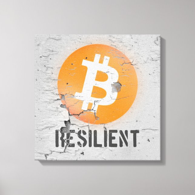 Bitcoin-resistente Kunst (auf Cracked Wall HD) Leinwanddruck (Vorderseite)