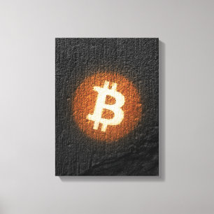 Bitcoin-resistente Kunst (auf schwarzer Wand HD) Leinwanddruck