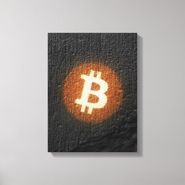 Bitcoin-resistente Kunst (auf schwarzer Wand HD) Leinwanddruck (Vorderseite)