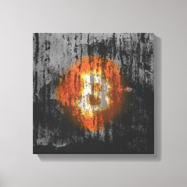 Bitcoin-resistente Kunst (auf schwarzer Wand HD) Leinwanddruck