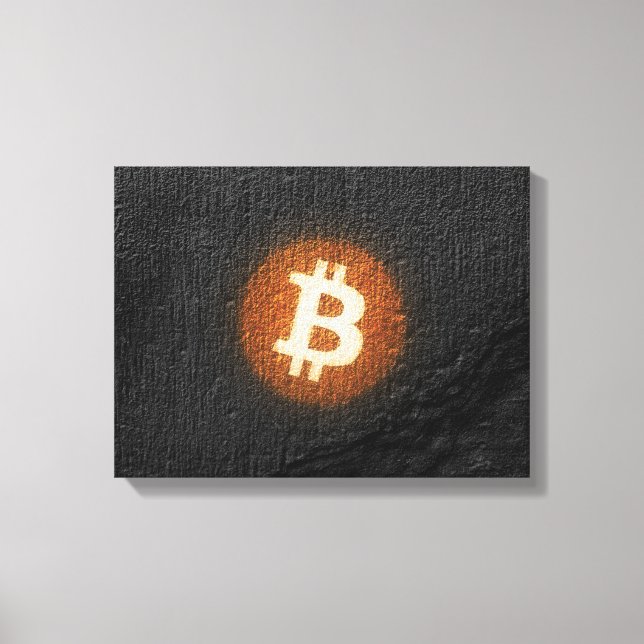 Bitcoin-resistente Kunst (auf schwarzer Wand HD) Leinwanddruck (Vorderseite)
