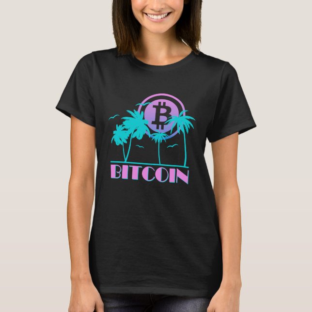 Bitcoin Retro 80er Crypto T-Shirt (Vorderseite)