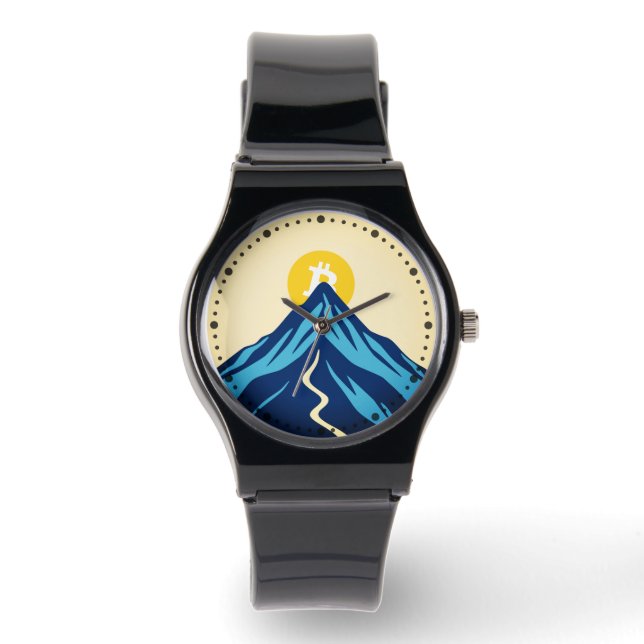 Bitcoin Rising (Stil: Hell) Armbanduhr (Vorderseite)