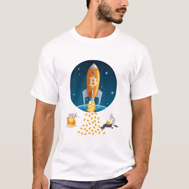 Bitcoin Rocket T-Shirt (Vorderseite)