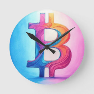 Bitcoin Runde Wanduhr