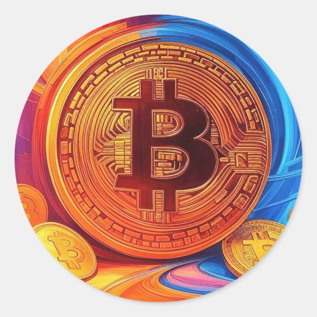 Bitcoin Runder Aufkleber (Vorderseite)