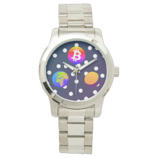 Bitcoin Solar Space Designer (farbenfroh) Sehen Armbanduhr
