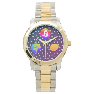 Bitcoin Solar Space Designer (farbenfroh) Sehen Armbanduhr