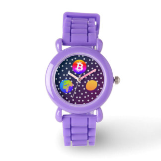 Bitcoin Solar Space Designer (farbenfroh) Sehen Armbanduhr