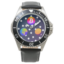 Bitcoin Solar Space Designer (farbenfroh) Sehen Armbanduhr