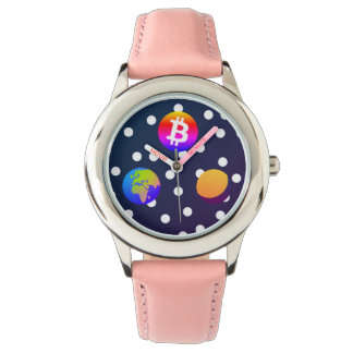 Bitcoin Solar Space Designer (farbenfroh) Sehen Armbanduhr
