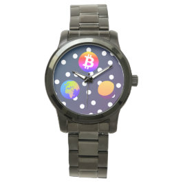Bitcoin Solar Space Designer (farbenfroh) Sehen Armbanduhr