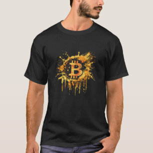 Bitcoin Splash Btc Münze Crypto Vintage Kryptowähr T-Shirt
