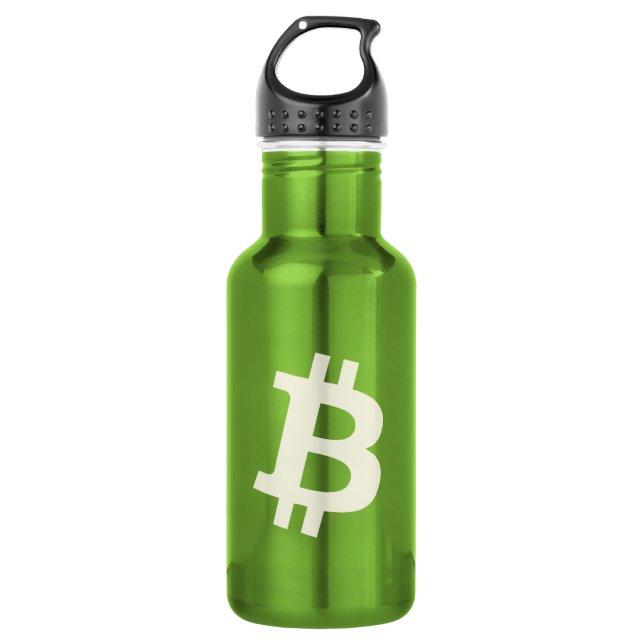 Bitcoin-Standard ₿ (Grün) Edelstahlflasche (Vorderseite)