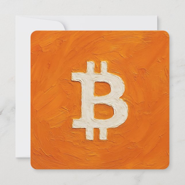 Bitcoin-Standard (Öl, Stil: 1) Feiertagskarte (Vorderseite)