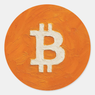 Bitcoin-Standard (Öl, Stil: 1) Runder Aufkleber
