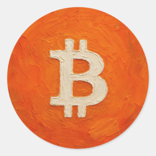 Bitcoin-Standard (Öl, Stil: 3) Runder Aufkleber
