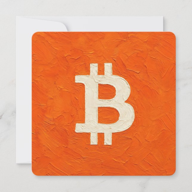 Bitcoin-Standard (Öl, Stil: 4) Feiertagskarte (Vorderseite)