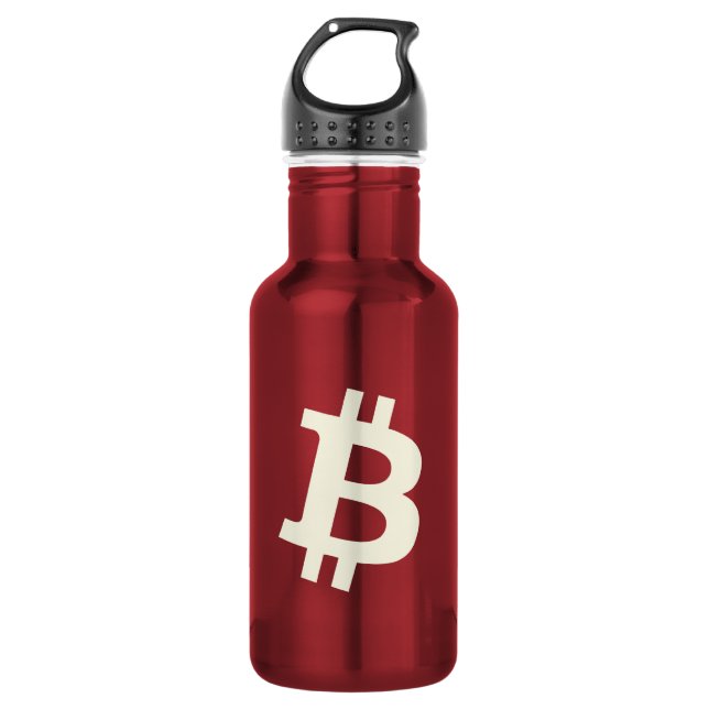 Bitcoin-Standard ₿ (Rot) Edelstahlflasche (Vorderseite)