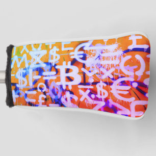 Bitcoin-Straßenkunst (Orange Malerei Nr. 2) Golf Headcover