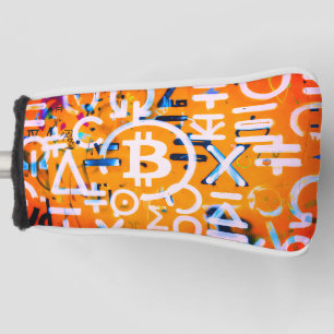 Bitcoin-Straßenkunst (Orange Malerei Nr. 3) Golf Headcover