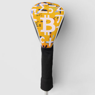 Bitcoin-Straßenkunst (Oranges Gemälde Nr. 4) Golf Headcover
