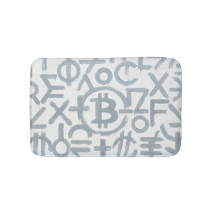 Bitcoin-Straßenkunst (Weiße Malerei Nr. 2) Badematte