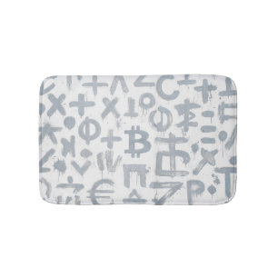 Bitcoin-Straßenkunst (Weißes Gemälde Nr. 4) Badematte