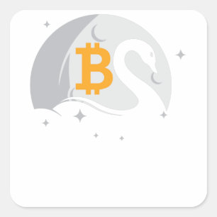 Bitcoin Swan Quadratischer Aufkleber