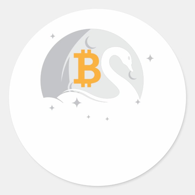 Bitcoin Swan Runder Aufkleber (Vorderseite)