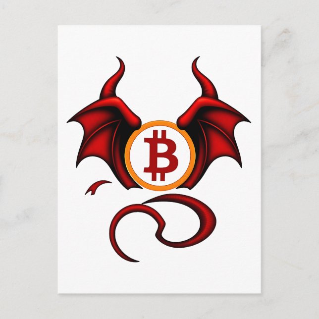 Bitcoin Teufel Postkarte (Vorderseite)
