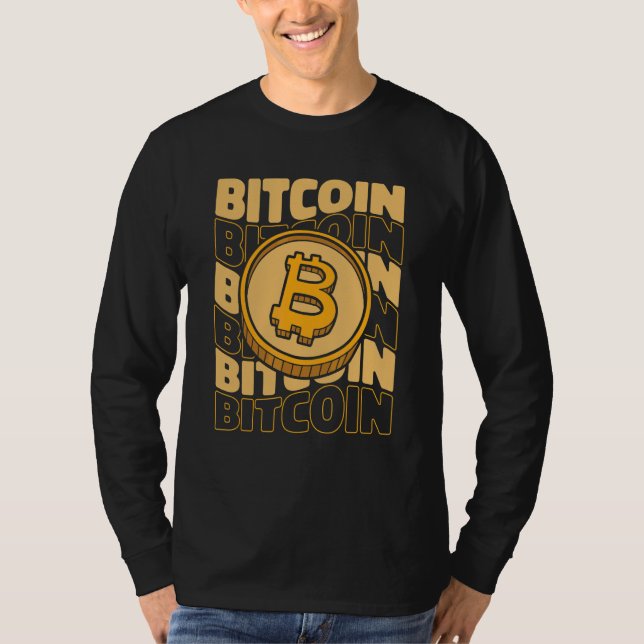 Bitcoin Text Blockchainen Krypto Kryptowährung Bit T-Shirt (Vorderseite)