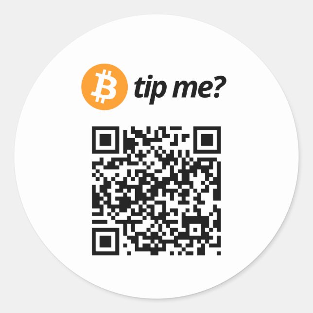 Bitcoin Tipp für mich? Runder Aufkleber (Vorderseite)