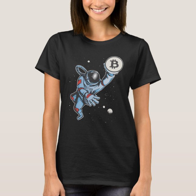 Bitcoin to the moon Astronaut T-Shirt (Vorderseite)